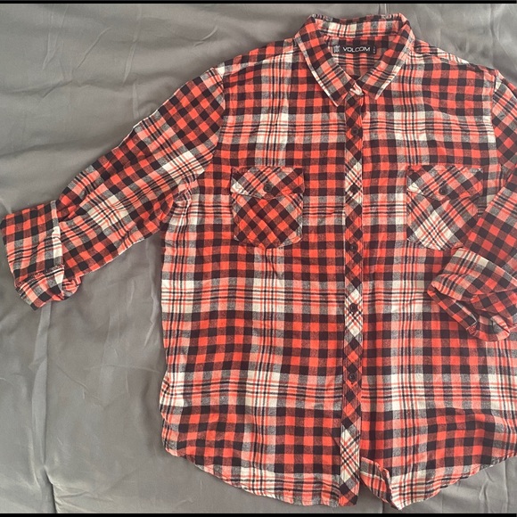 Volcom plaid button up shirt. - Picture 2 of 2
